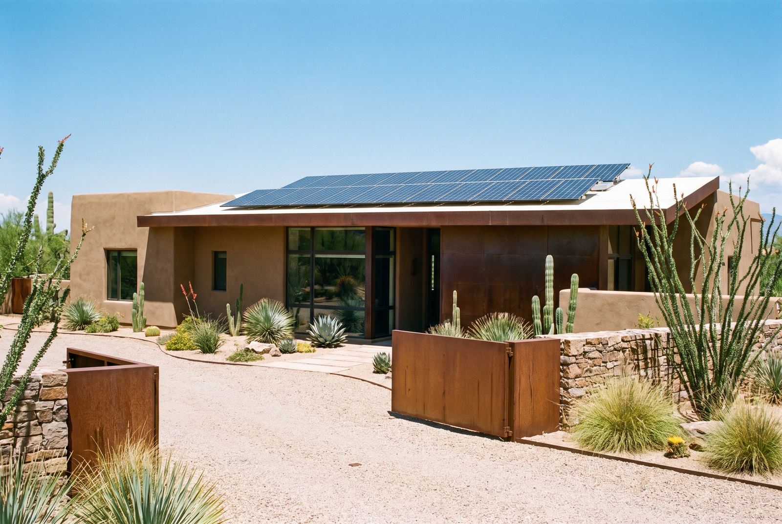 Home with a clean rooftop solar array near Las Vegas